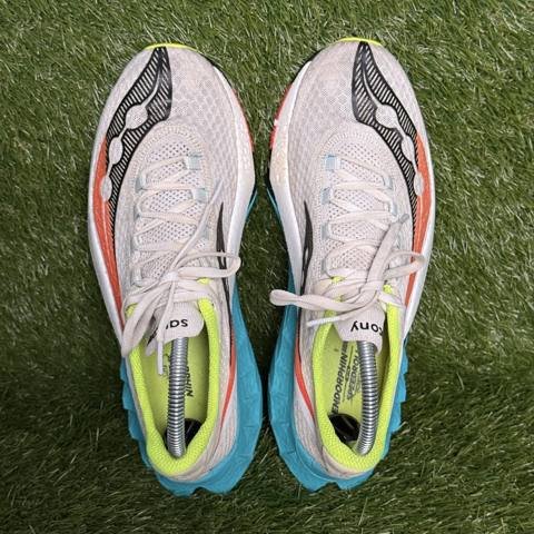 Saucony Endorphin Pro 4 Womens Size 9 White Orange Teal Carbon Plate Racing Shoe photo 6