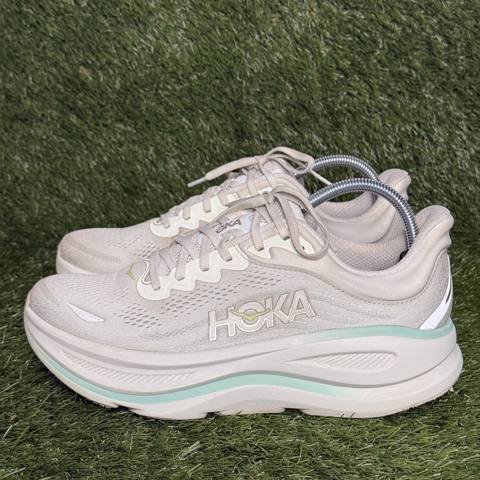 Hoka Bondi 9 Womens Size 10 B Cream Sea Glass Max Cushion Running Shoes 1162012 photo 3