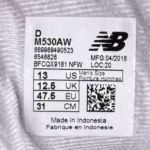 New Balance 530 Mens Size 13 D White Beige Suede Mesh Sneakers M530AW 2016 photo 8