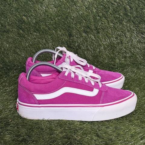 Vans Old Skool Platform Womens Size 10 Fuchsia Pink Suede Canvas Skate Shoes