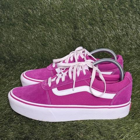 Vans Old Skool Platform Womens Size 10 Fuchsia Pink Suede Canvas Skate Shoes photo 3