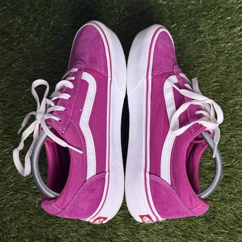 Vans Old Skool Platform Womens Size 10 Fuchsia Pink Suede Canvas Skate Shoes photo 5