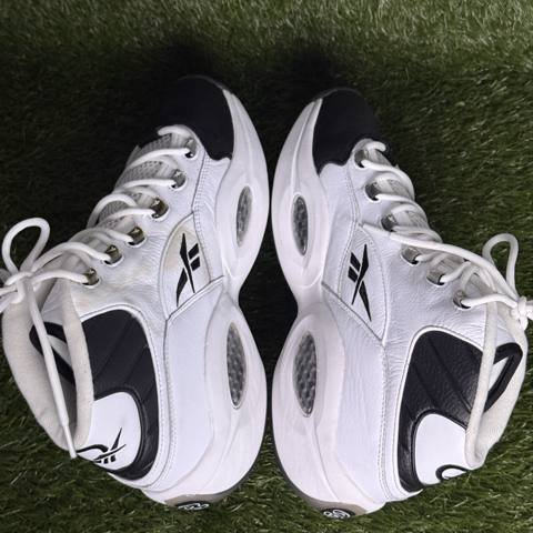 Reebok Question Mid Mens Size 13 White Black Allen Iverson Basketball GX5260 photo 5